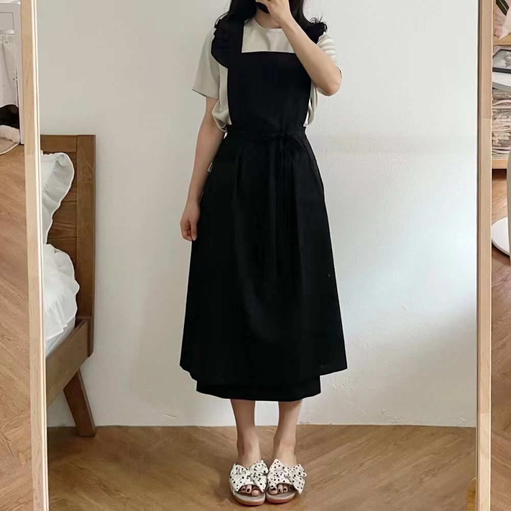 [싸더라] 예쁜 린넨 방수앞치마 카페 공방 화실 주방