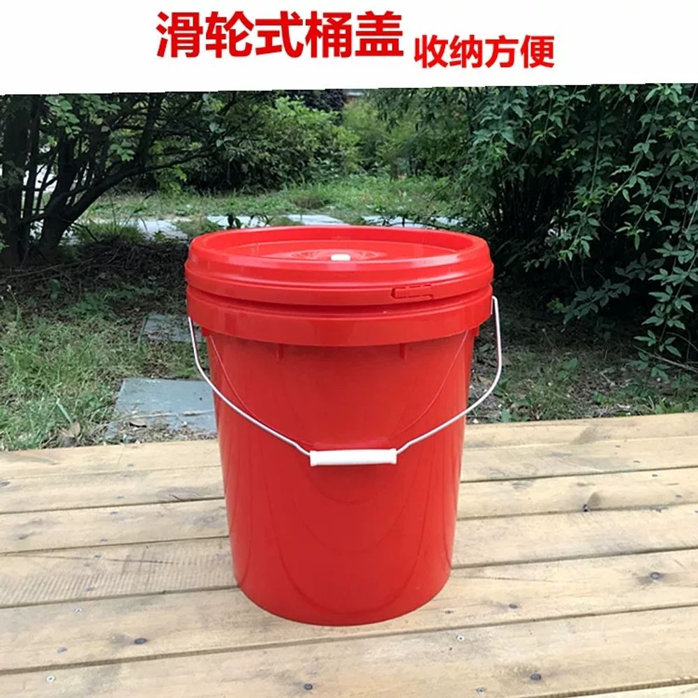 리멤버셀 바퀴 달린 음식물 A 이동식 쓰레기통 A. 바퀴 달린 빨간색 양동이20L - 상세 이미지 5