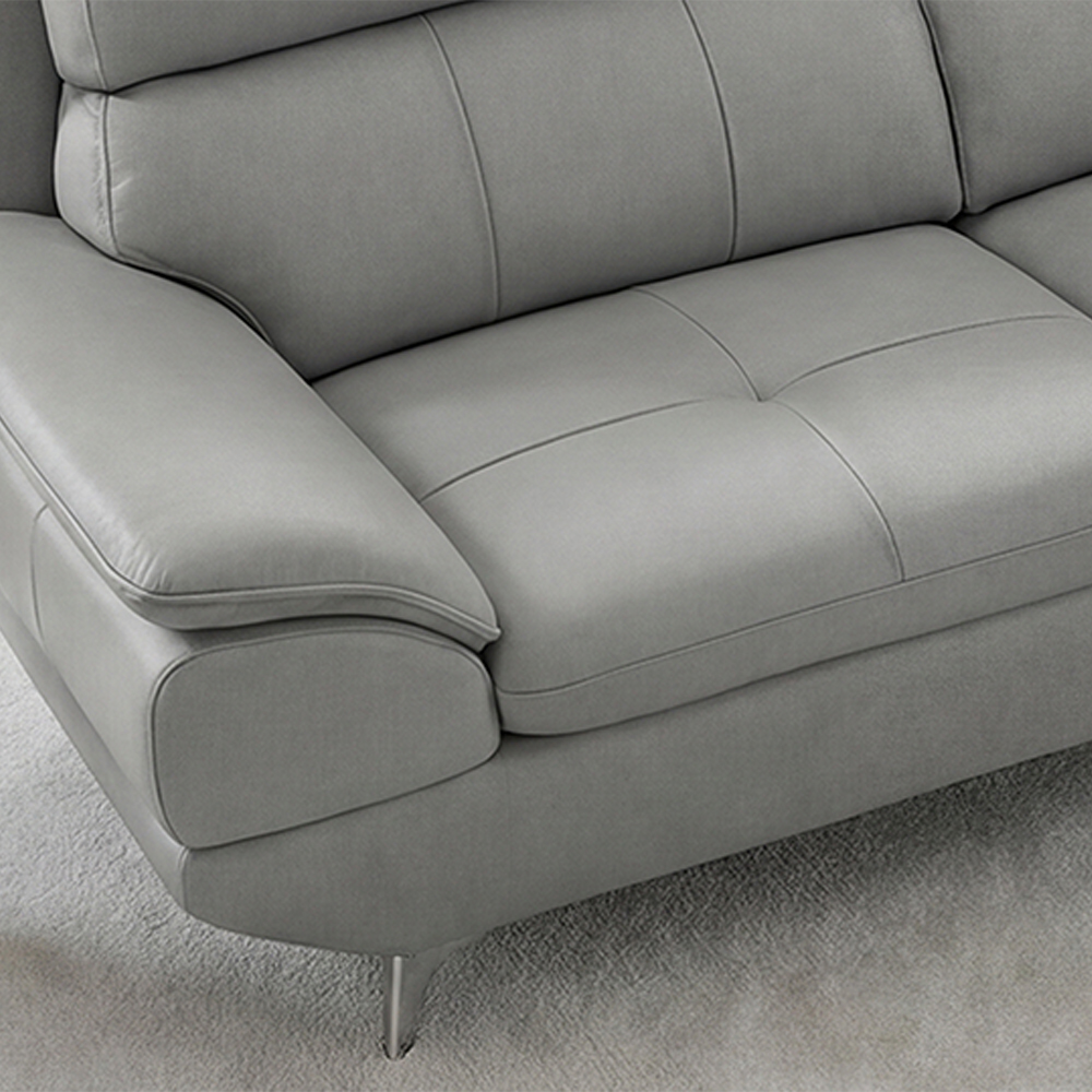 베른 물소가죽쇼파 넓은쇼파 천연가죽 다크블루, 3인용