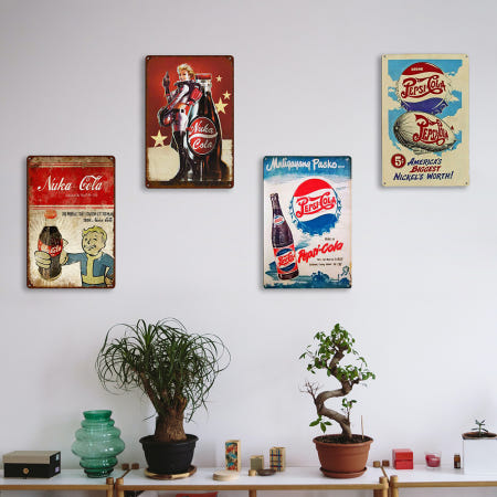 수입제품 소품 누카 철제 인테리어 액자 콜라 빈티지