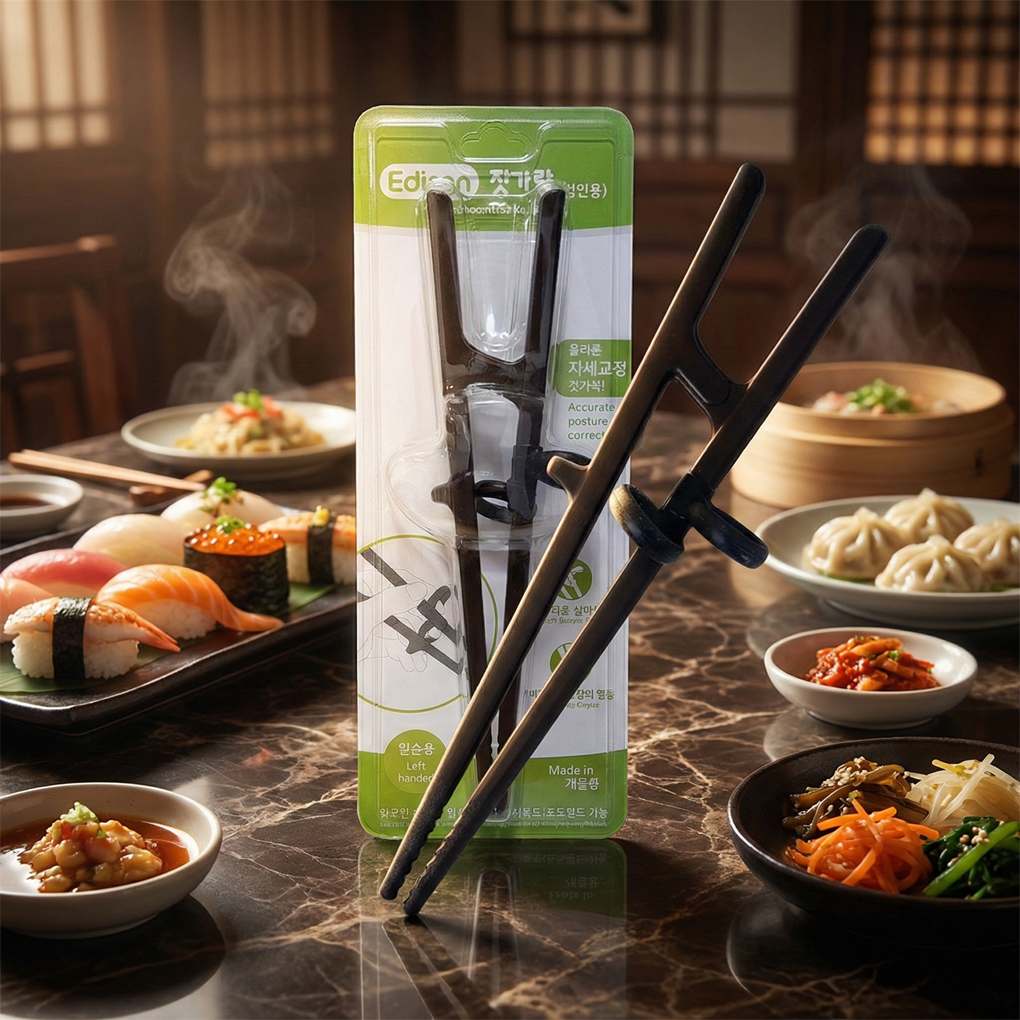 NEW 성인 젓가락 교정기 어른 젓가락질 교정 연습 잡는법 외국인선물 왼손 왼손잡이 에디슨 제품 이미지