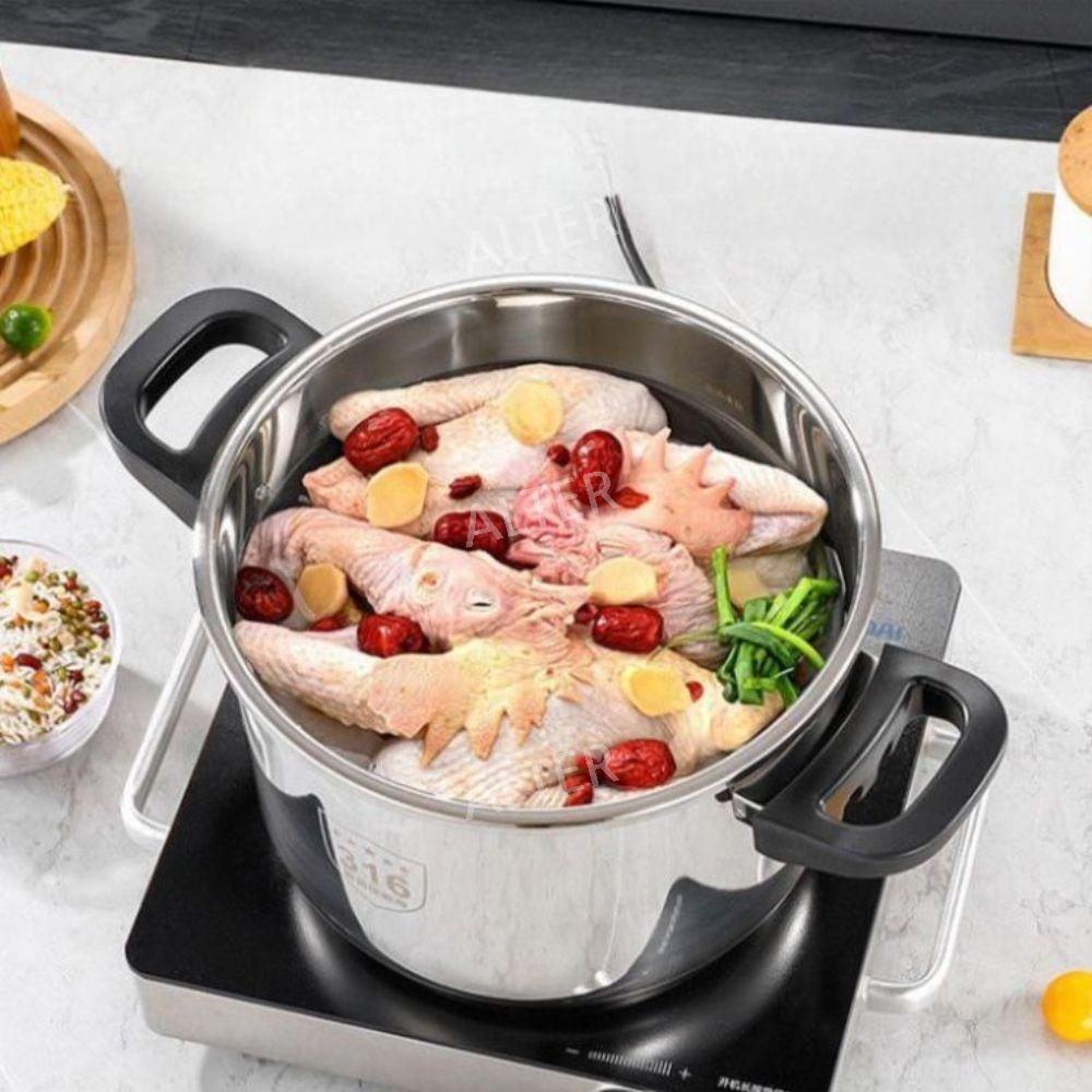 압력솥 스텐 압력밥솥 스텐솥 업소용 22cm 4L 스테인리스 압력솥 - 상세 이미지 4