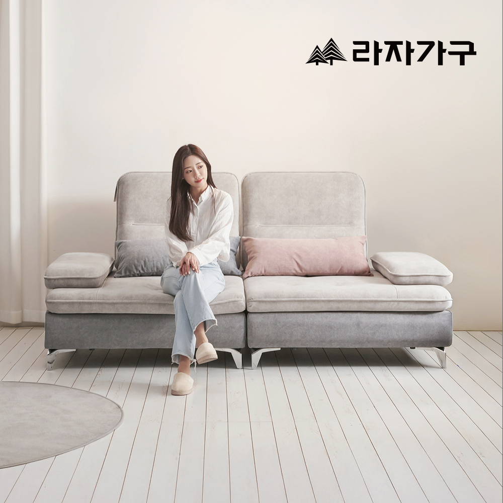 라자가구 엘로디 3인 4인 등받이 스윙소파 좌방석 넓은 푹신한 거실 모듈 패브릭 예쁜 쇼파 이미지 6