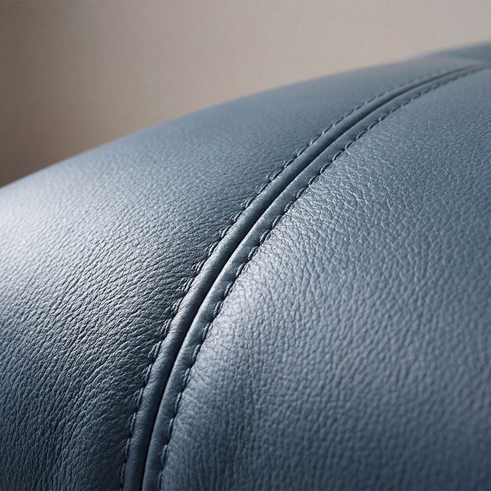 베른 물소가죽쇼파 넓은쇼파 천연가죽 다크블루, 3인용