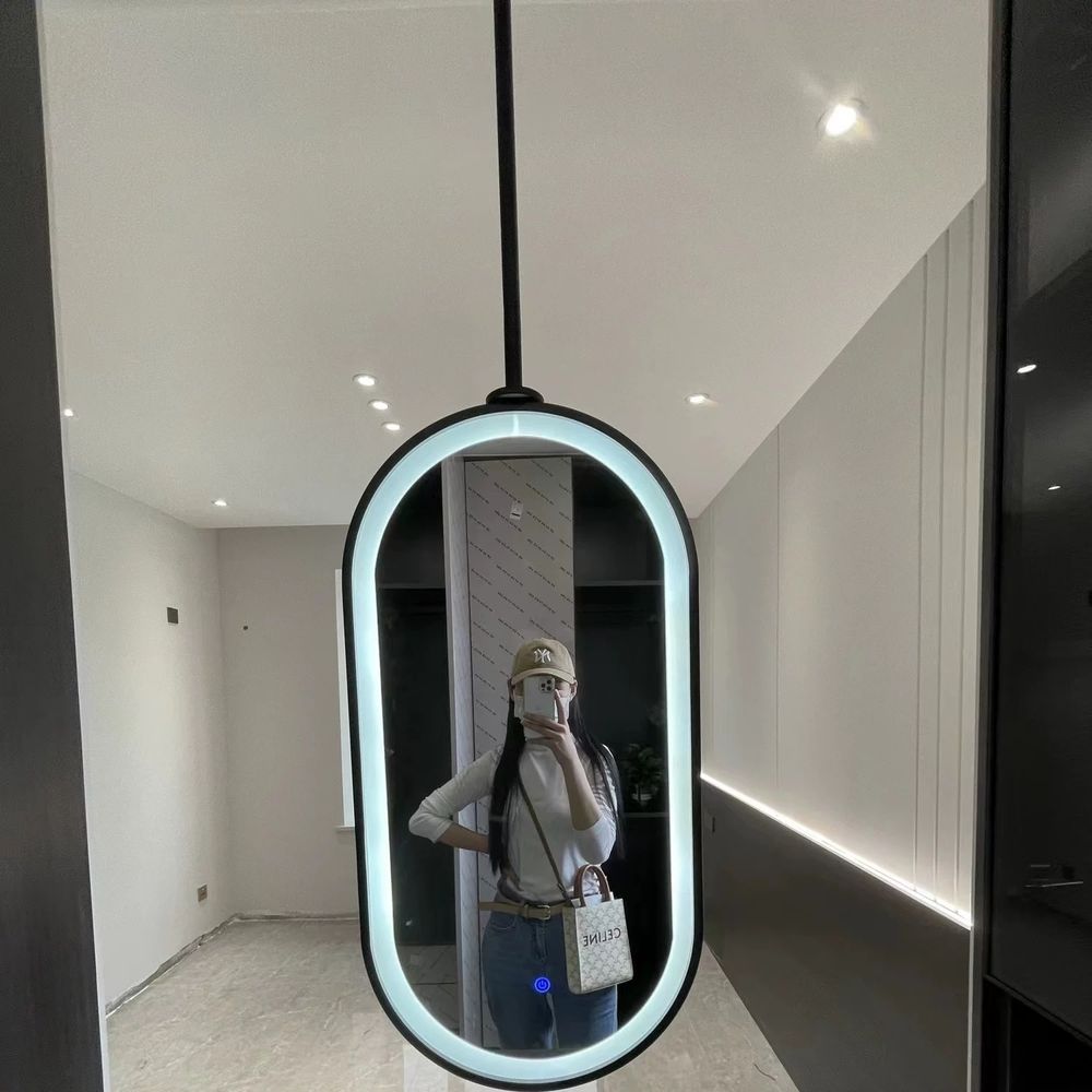 리멤버셀 고정 행잉미러 욕실 상품 단면거울40x80CM골드+ A. 조명이 없는 검은색 단방향 거울 교수형 막대 60cm 막대 길이를 맞춤 설정할 수 있습니다., A. 40x70c - 상세 이미지 5