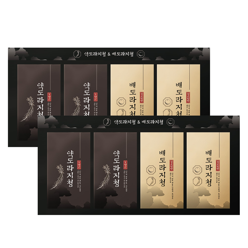 [국내산 도라지] 참앤들황토농원 프리미엄 약도라지청2병 배도라지청2병 총4병 선물세트 1kg, 2개 - 상품 이미지