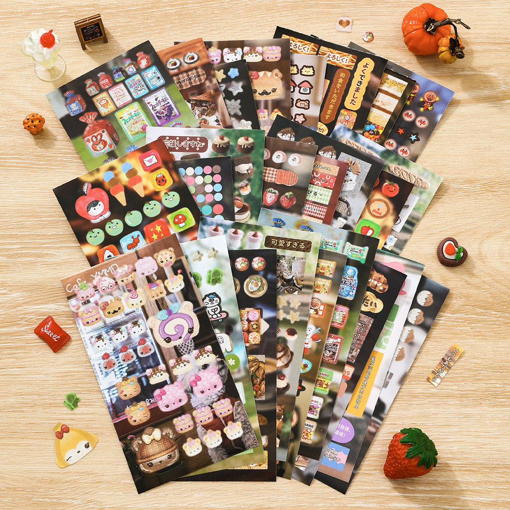 [세트구매 4종] 일본 스타일 폰꾸 다꾸 스티커북 이미지 2