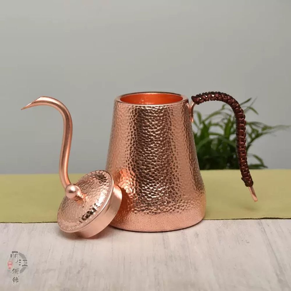 주전자 황동 모델 900ml 캠핑 가정용 레트로 감성 앤틱 손잡이 구 A. 중간 500ml - 상세 이미지 3