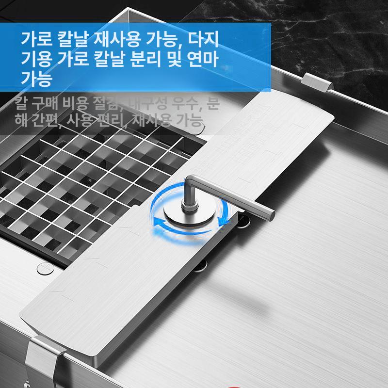 야채 절단기 깍뚝썰기 당근 다이스 기계 원형 구멍 단일 다이스 6 x 6mm 칼날 - 상세 이미지 4