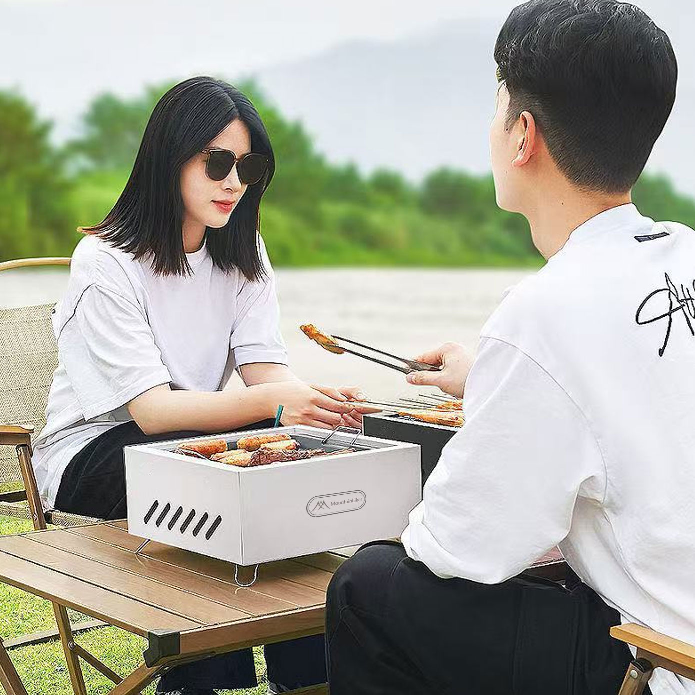 마운틴하이커 캠핑 화로대 불멍 야외 바베큐 숯불 스텐 미니 화로 그릴 - 상세 이미지 5