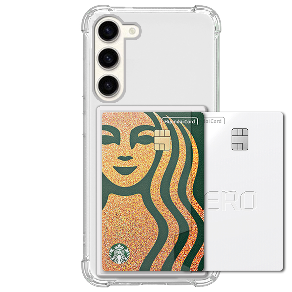 변색방지 카드 2장 수납 범퍼 케이스 투명, 갤럭시S23플러스 제품 이미지