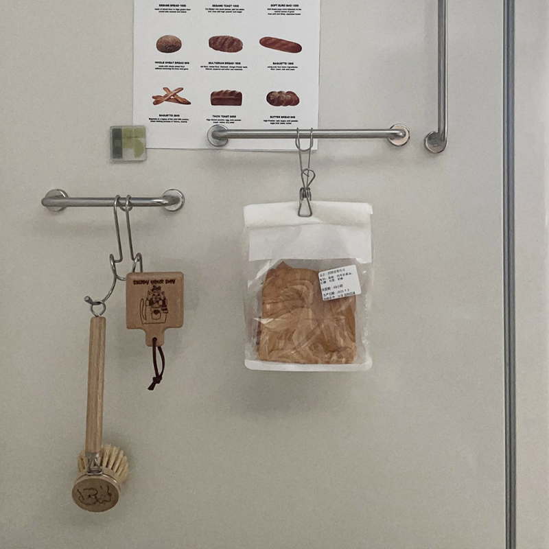 초강력 자석 스테인리스 스텐 수건 소품 걸이 행거 주방 화장실 쇠테리어 1단, 31.3cm 이미지 6