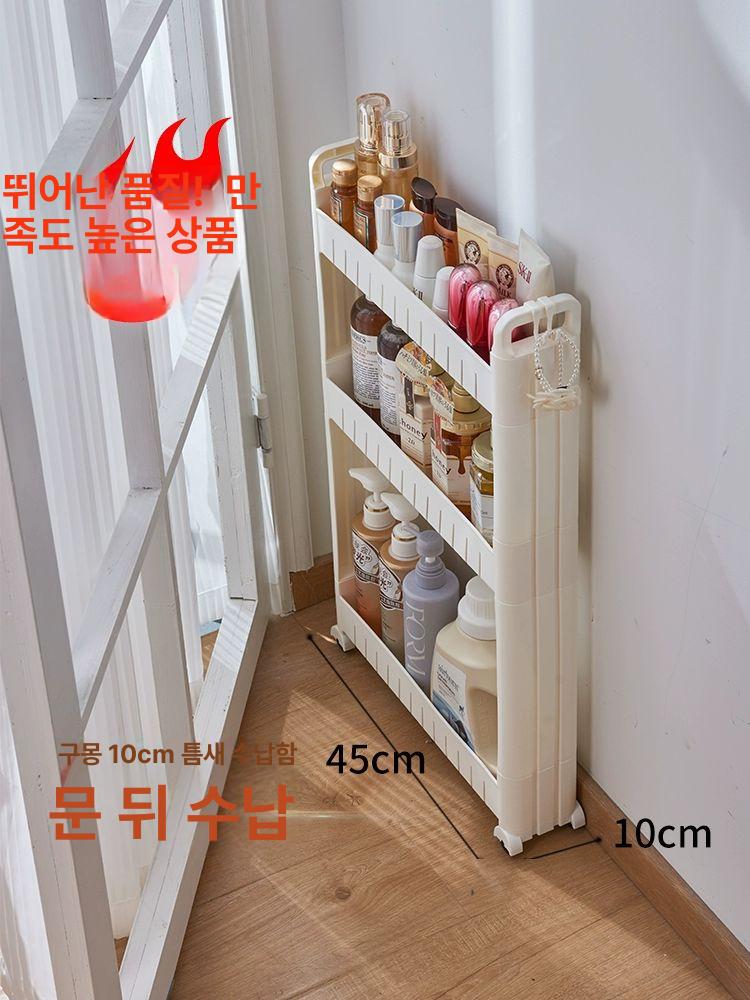 틈새 캐비닛 바퀴달린 서랍장 플라스틱 이동식 소형 선반 1단 10cm 특가 73cm 3칸 이미지 6