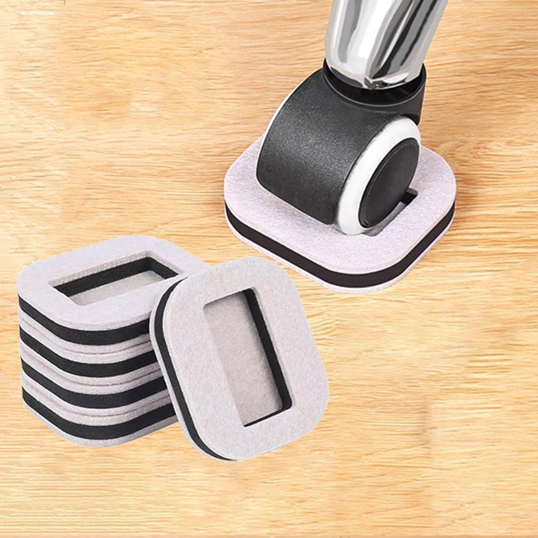 의자바퀴고정 바퀴커버 고정캡 패드 끌림 자국 스크래치 소음 방지 발커버 사각 펠트 마루용