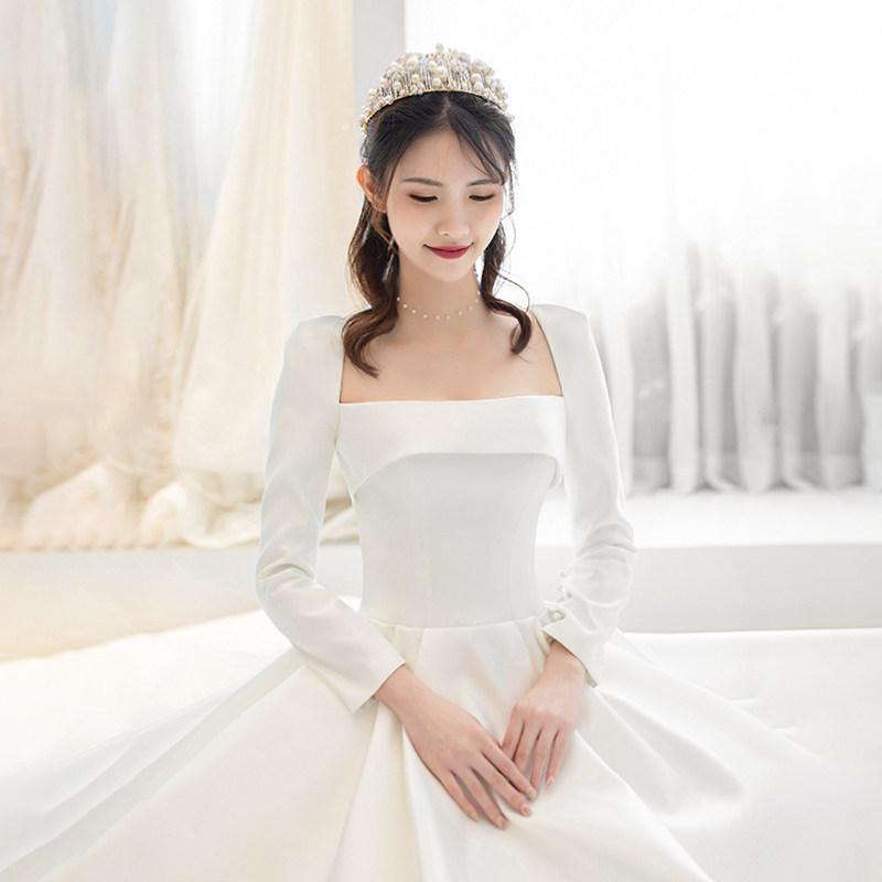 웨딩 드레스 튜브탑 오프숄더 빅사이즈 이브닝 돌잔치 9088 로맨틱슬림핏 플로어 길이 s - 상세 이미지 3