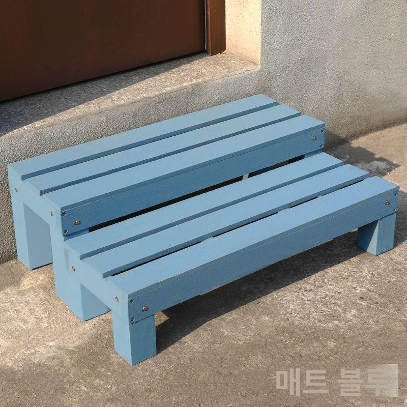 높은발판 원목 계단 디딤대 강화타입 선반 실외 방무목 길이 60 x 너비 30 x 높이 30cm - 상세 이미지 3