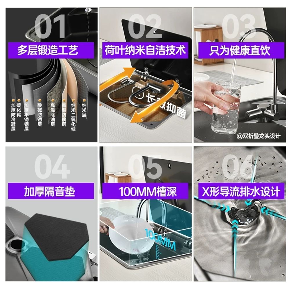 리멤버셀 접이식 캠핑카 싱크볼 개수대 사각형 세척 싱크 키트 화 A. 새로운 정사각형 싱크 - 상세 이미지 3