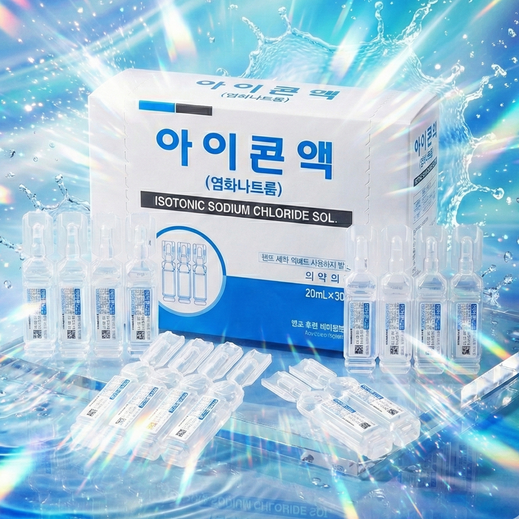 아이콘액 20ml 50개 멸균 아님 생리 식염수 드림 렌즈 세척액 식염수 일회용 제품 이미지