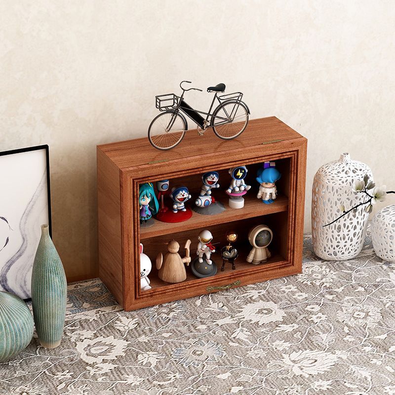 미니 나무 수납장 빈티지 감성 탁상 선반장 투명 아크릴 미니