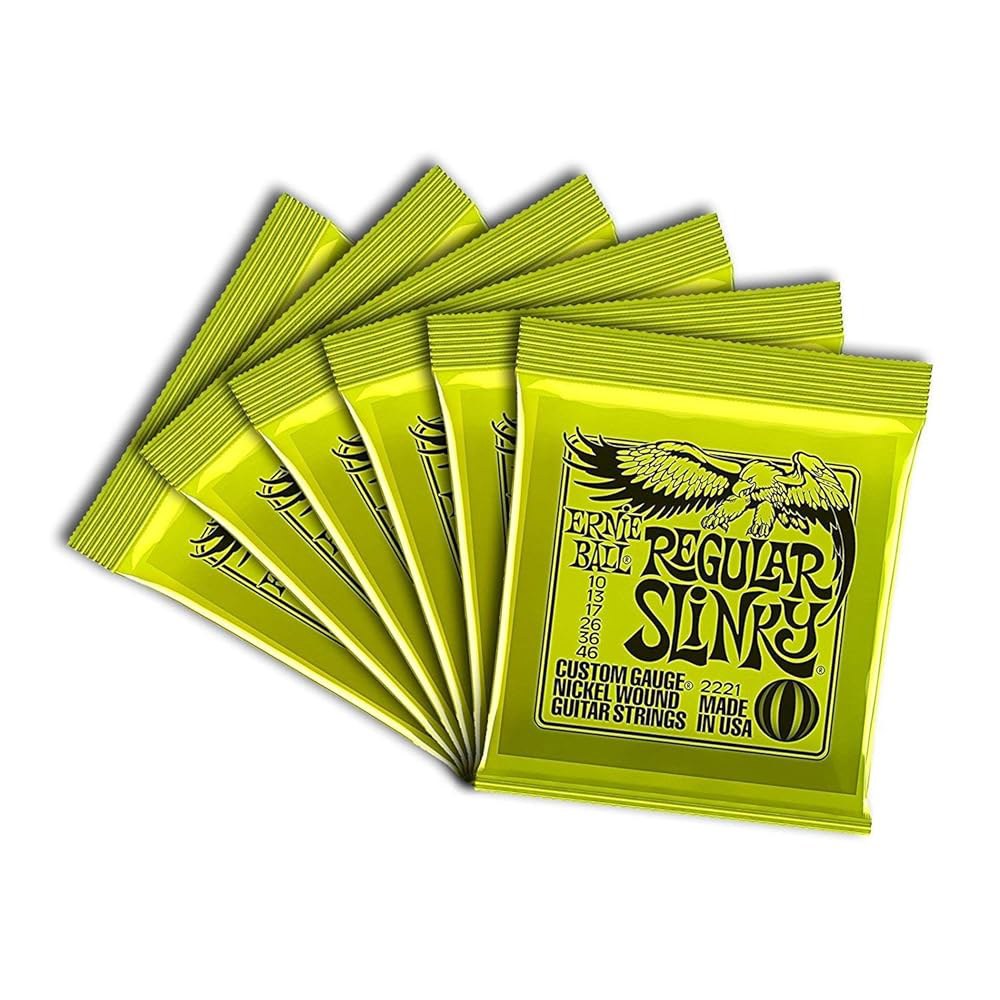 어니 볼 레귤러 슬링키 니켈 권선 일렉트릭 기타 스트링 6팩 - 10-46 게이지 (Pack of 6) - 상품 이미지