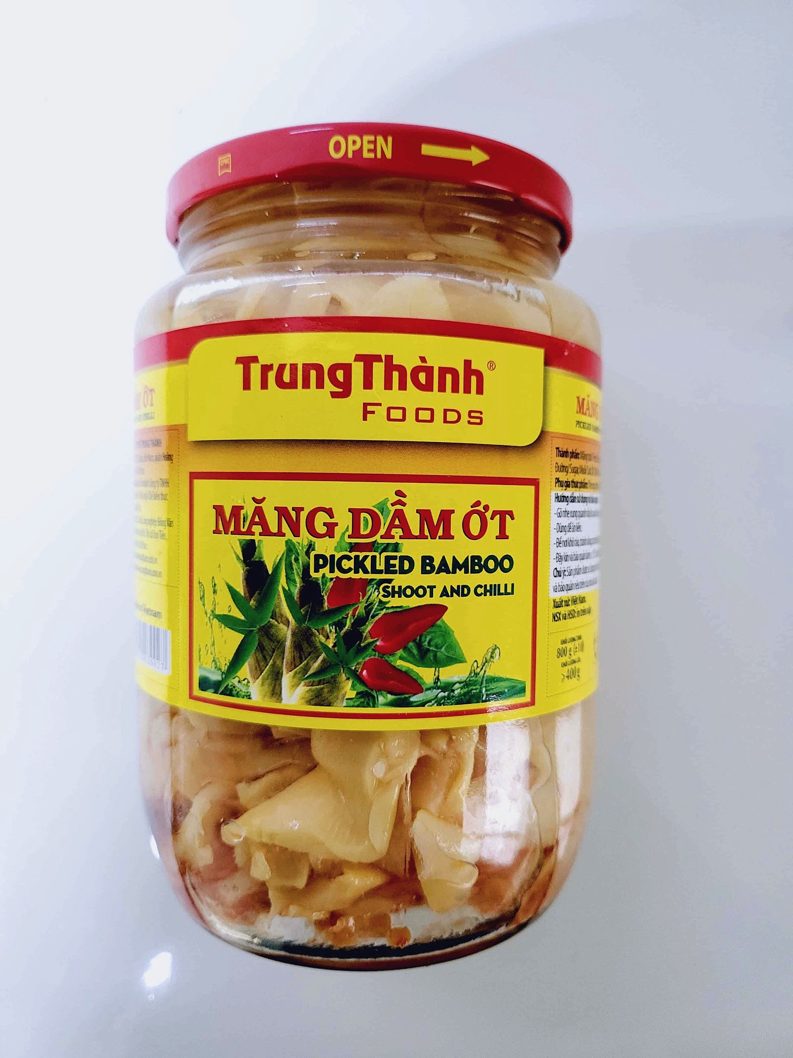 베트남 죽순절임 죽순피클 중탄 피클드 뱀부슛 앤드 칠리 800g, 1개 - 상품 이미지