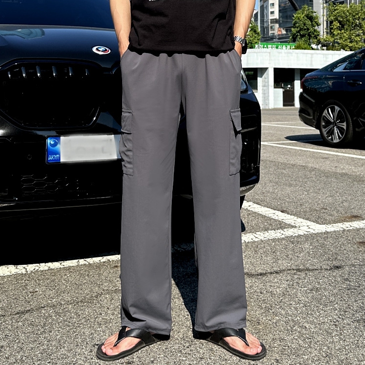 남자 나바 여름 아이스 냉장고 나일론 스판 와이드 카고팬츠 제품 이미지
