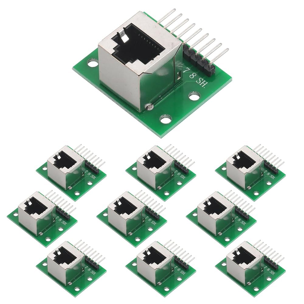 Cermant RJ45 네트워크 포트 어댑터(수직 RS-232용 RS-422 보드 직각 8핀 및 커넥터 이더넷 10개, 키트 소켓) RS-485 포함 아웃 PCB DMX-512 - 상품 이미지