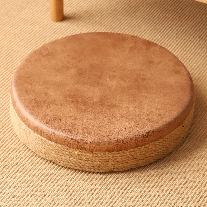 원형 일본식 거실용 좌식 메모리폼 푹신한 사무실 요가 가죽 스타일 원형 45cm 10cm - 상세 이미지 3