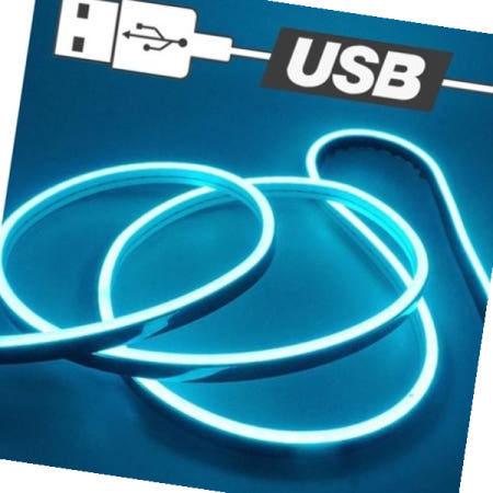 12VLED바 USB전원 실리콘면발광 무드등 LED바 아이스블루 100cm