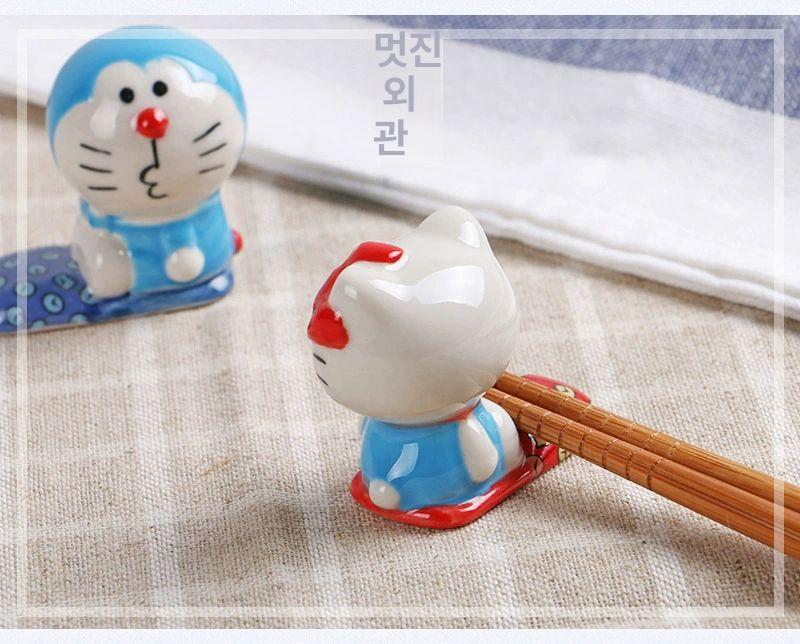 수저 받침대 도라에몽 헬로키티 젓가락 홀더 수공예 홈 인테리어 룸 장식 딩당 고양이 젓가락 홀더 C12 - 상세 이미지 4
