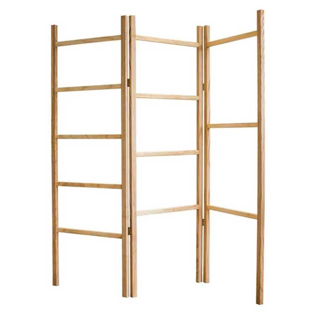 원목 사다리 행거 우드 옷걸이 나무 스탠드 선반 랙 40x180cm - 상품 이미지