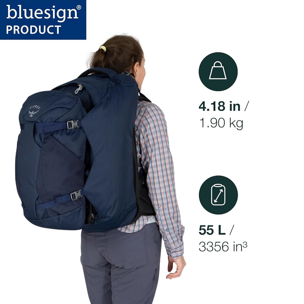 오스프리 페어뷰 55L 여성용 여행용 백팩, 블랙 40l Black - 상세 이미지 2