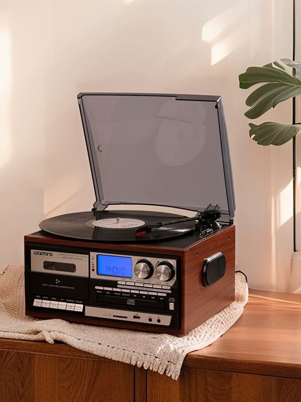 카세트 오디오 블루투스 CD LP 턴테이블 레트로 실버 양방향블루투스 수신 + 송신 선물없음 - 상품 이미지