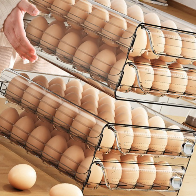 투명 서랍식 계란보관함 계란트레이 계란정리함 에그 트레이 2단 - 상품 이미지