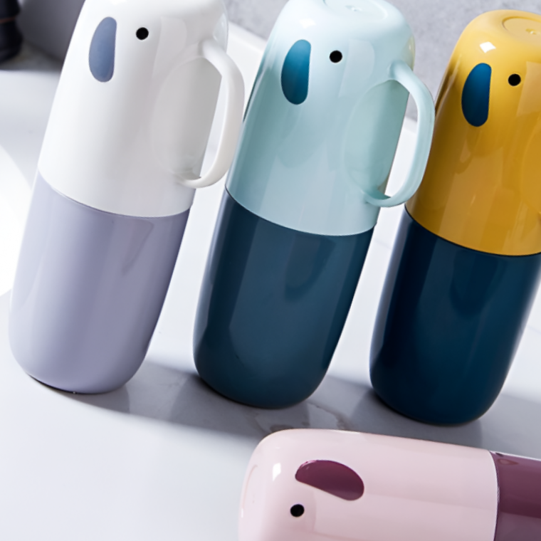 휴대용 코끼리 칫솔통 여행용 양치컵 칫솔꽂이 칫솔 치약 케이스 - 상품 이미지