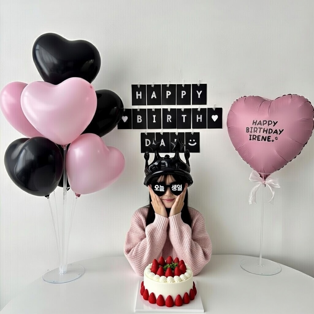 두돌생일상  아기 생일풍선 4살 5살 6살 8살 생일파티 아들 초등 핑크감성 - 상품 이미지