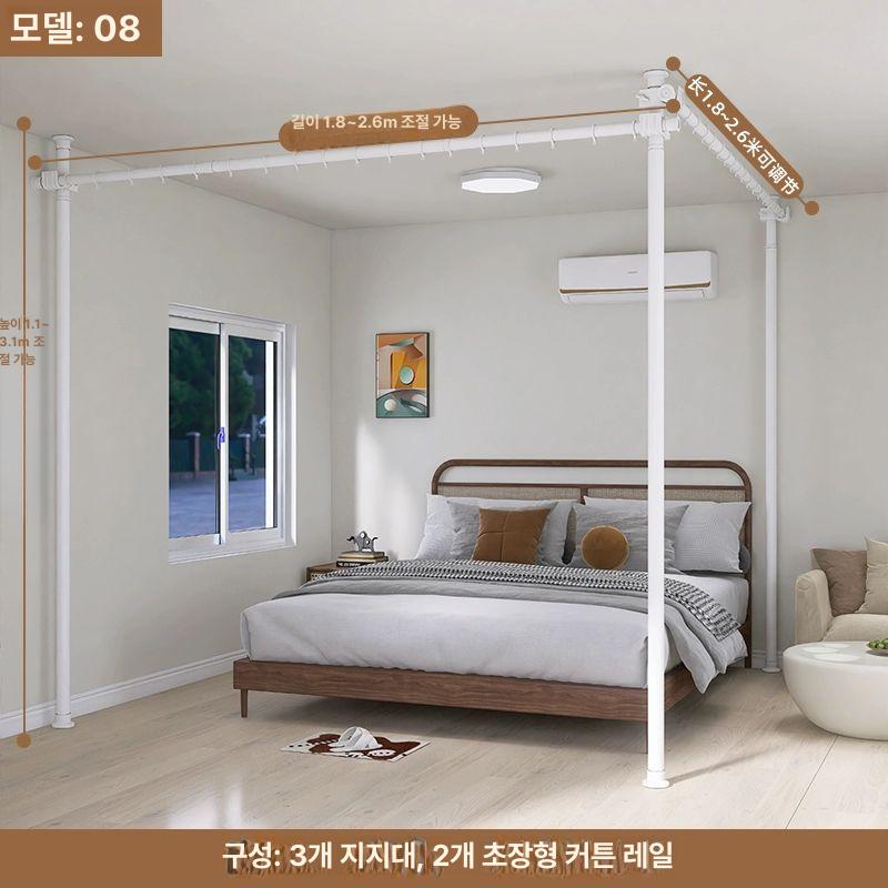 무타공 파티션 접이식 칸막이 공간분리 행거형 투룸 원룸 가림막 - 상세 이미지 5