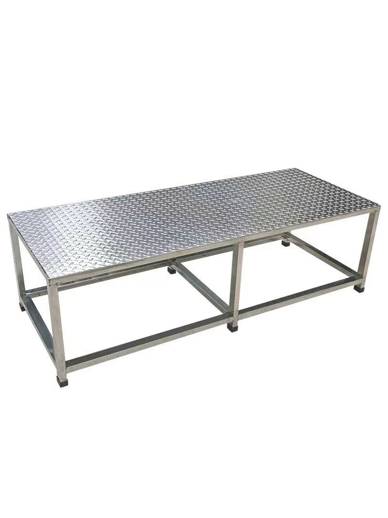 계단 1단 스테인리스 창고 현장 난간 체크판 철제 100 x 30 25cm 6다리 7가로대 - 상품 이미지
