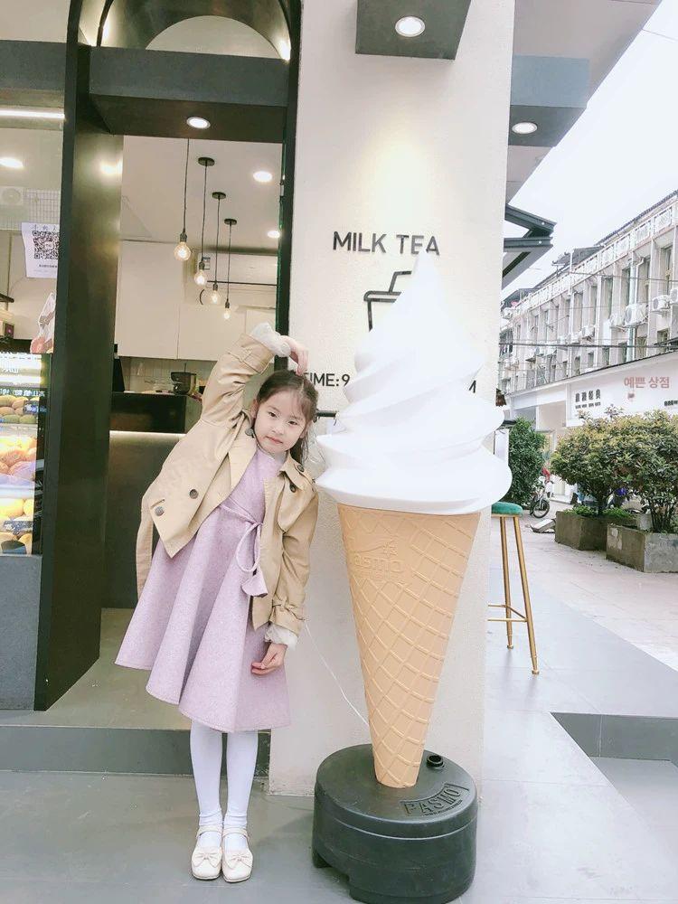 대형 아이스크림 모형 간판 장식 소프트콘 카페 조형물 60cm 조명 없음 무선 바스탠드용 - 상세 이미지 2