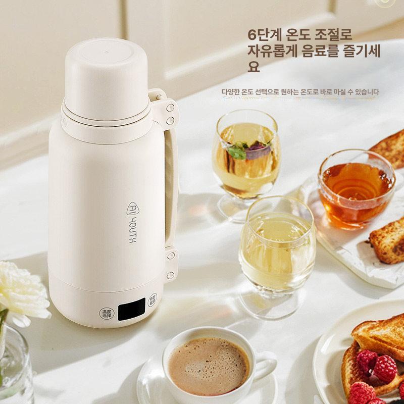 충전식 보온병 휴대용 충전 전기주전자 여행 물 조절식 뚜껑 보온 온도조절 무선 여행용 - 상세 이미지 3