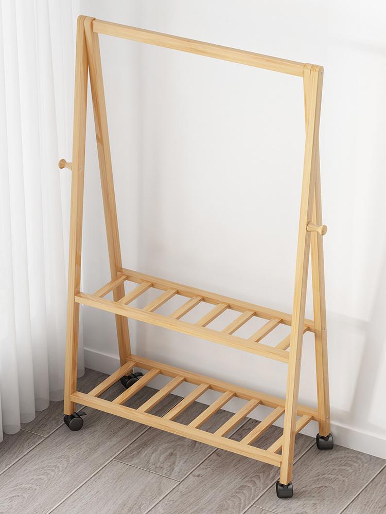 원목 이동식 행거 편백 고급 대나무 옷걸이 랙 바지걸이 내추럴 70cm - 상세 이미지 4