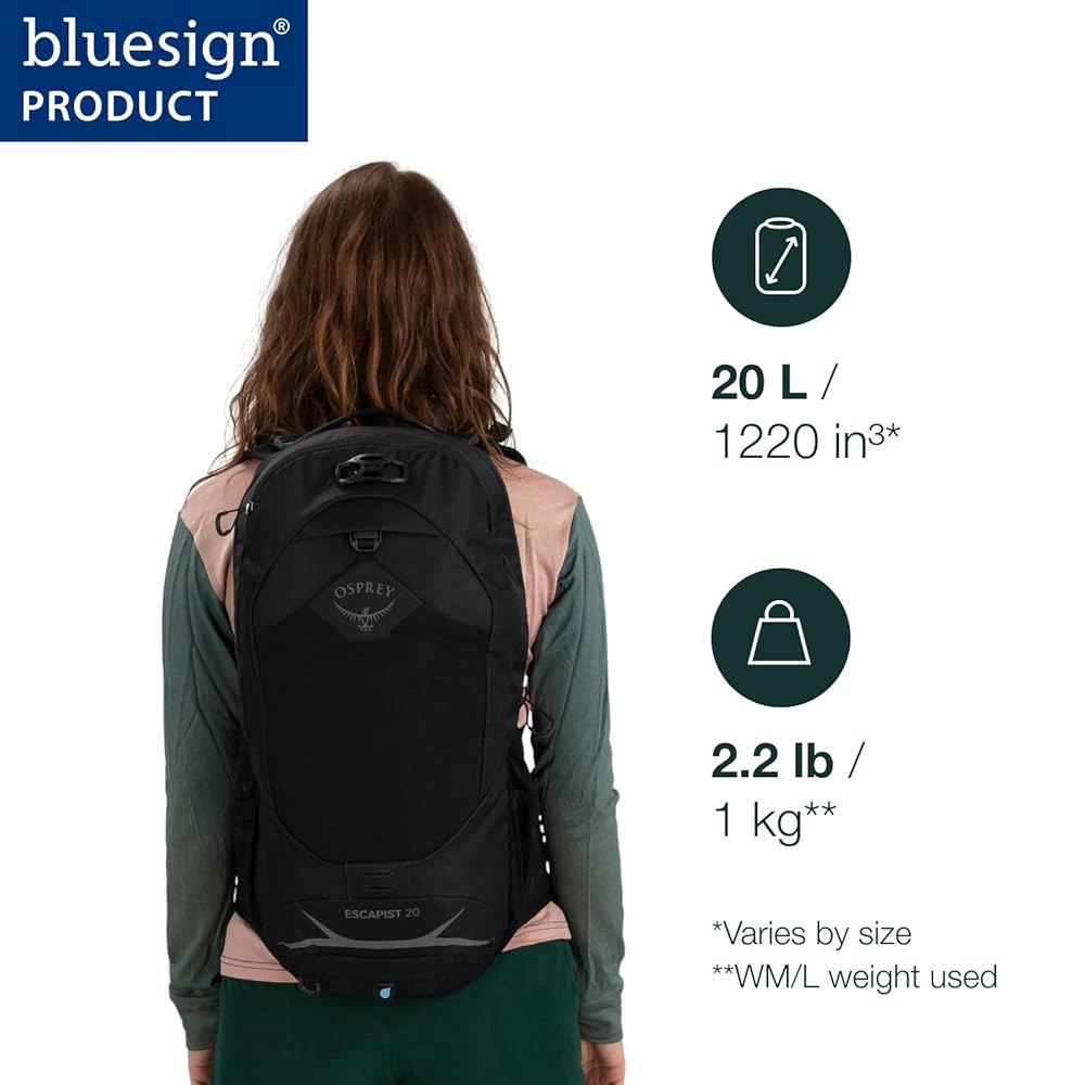 오스프리 이스케이피스트 20L 자전거 백팩, 블랙, 미디엄/대형 20L - Small/Medium Black - 상세 이미지 2