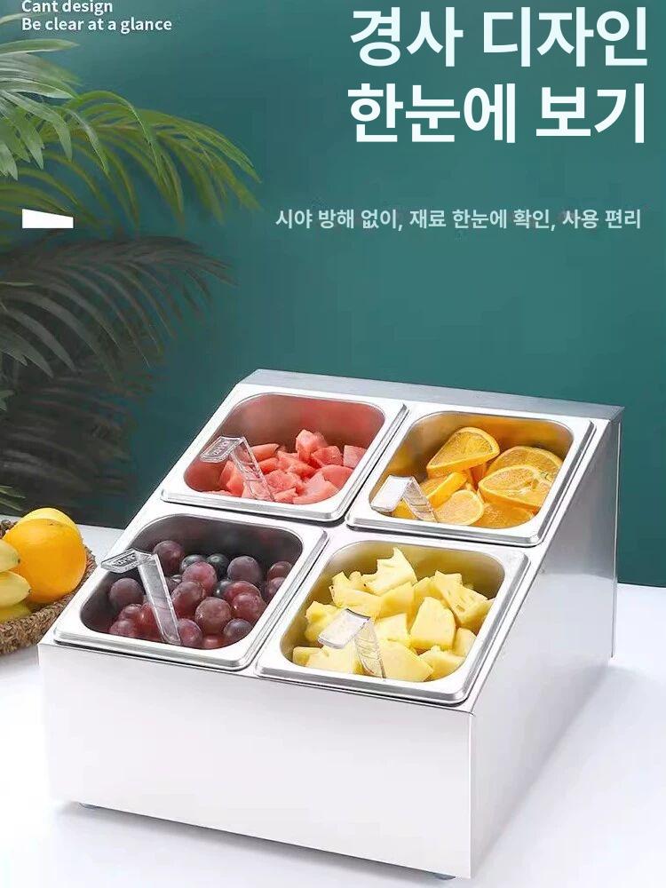 식당 반찬냉장고 김밥재료 셀프바 토핑 보관 반찬쇼케이스 업소용 냉장고 - 상세 이미지 3