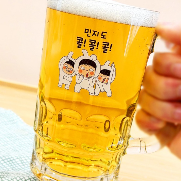뽀야 레트로 머그컵 집들이 홈카페 유리컵 선물 맥주잔 결혼 신혼 부부 - 상품 이미지