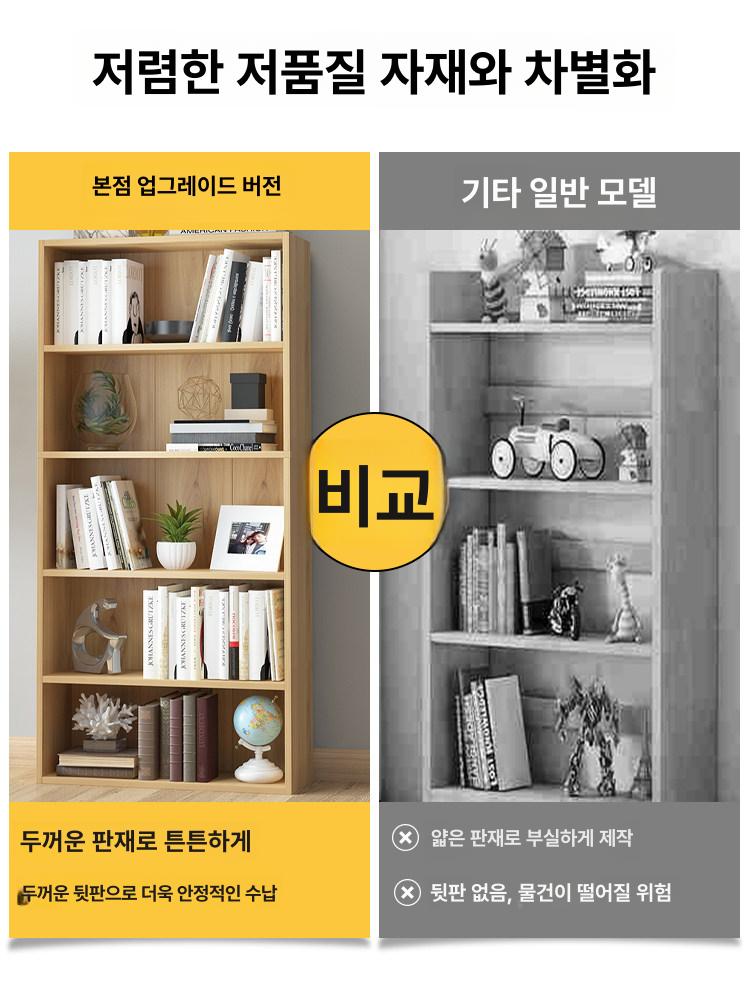 수납장 미니 큐브 수납 책꽂이 진열장 겸용 슬림 거실 4단 블루+화이트 60 x 24x106 - 상세 이미지 5