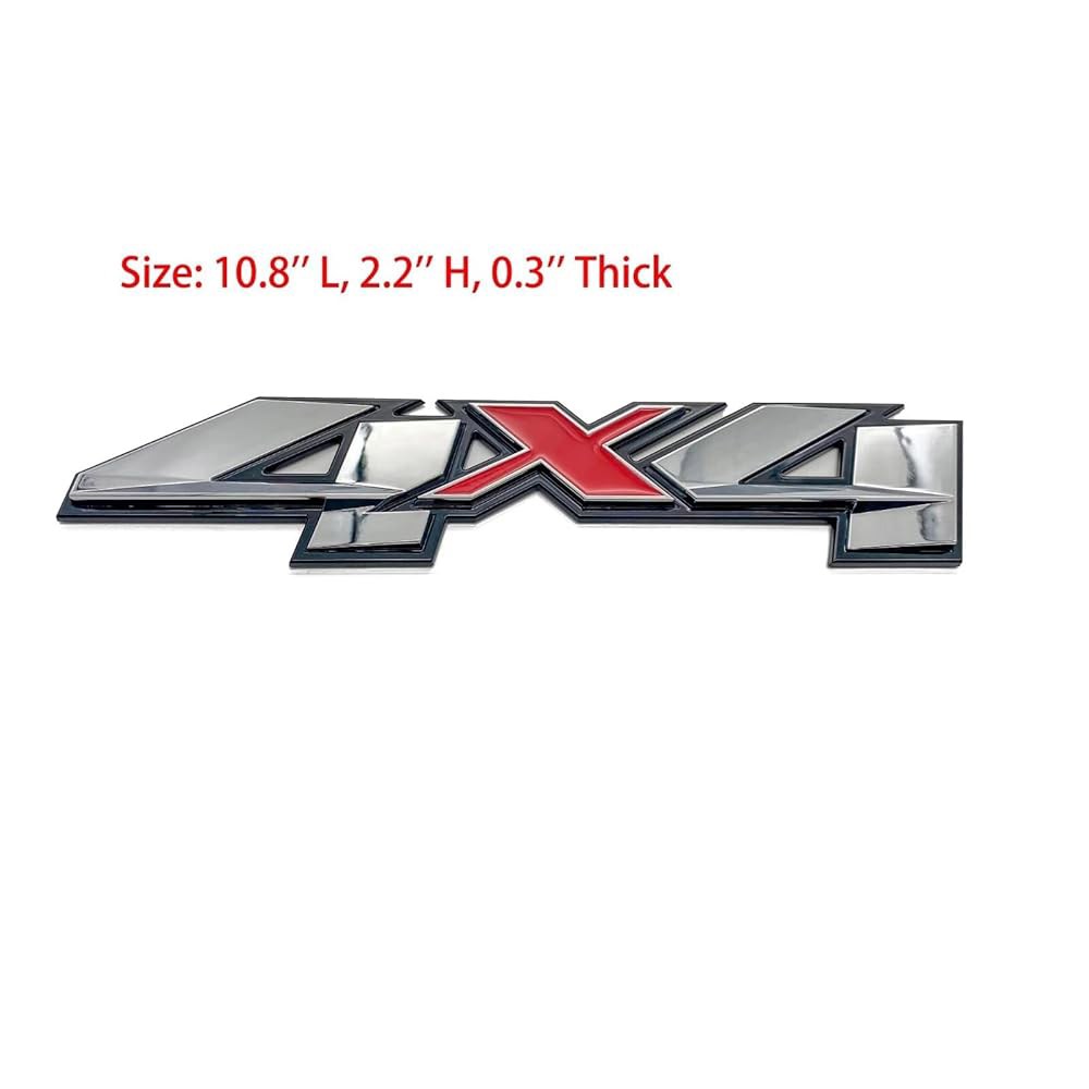 1PC Fender Rear 4x4 Emblem HD Letter Sierra 3500 Colorado Badge Replacement Decal (Chrome 1500 Red) - 상세 이미지 2