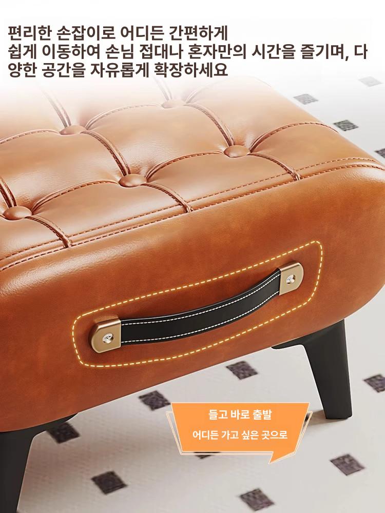 빈티지 간이 스툴 인테리어 의자 보조 북유럽 레트로 카페 화장대 입구용 낮은 거실 - 상세 이미지 2