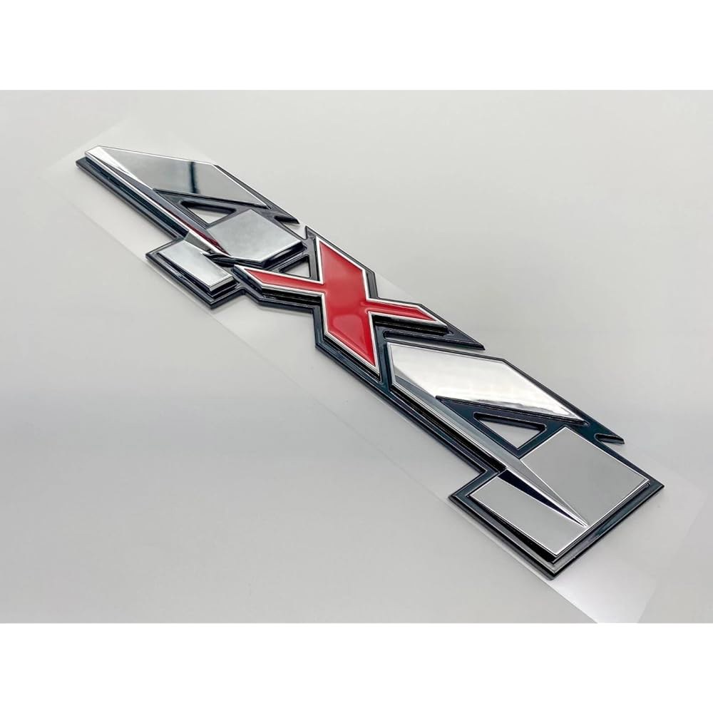 1PC Fender Rear 4x4 Emblem HD Letter Sierra 3500 Colorado Badge Replacement Decal (Chrome 1500 Red) - 상세 이미지 3