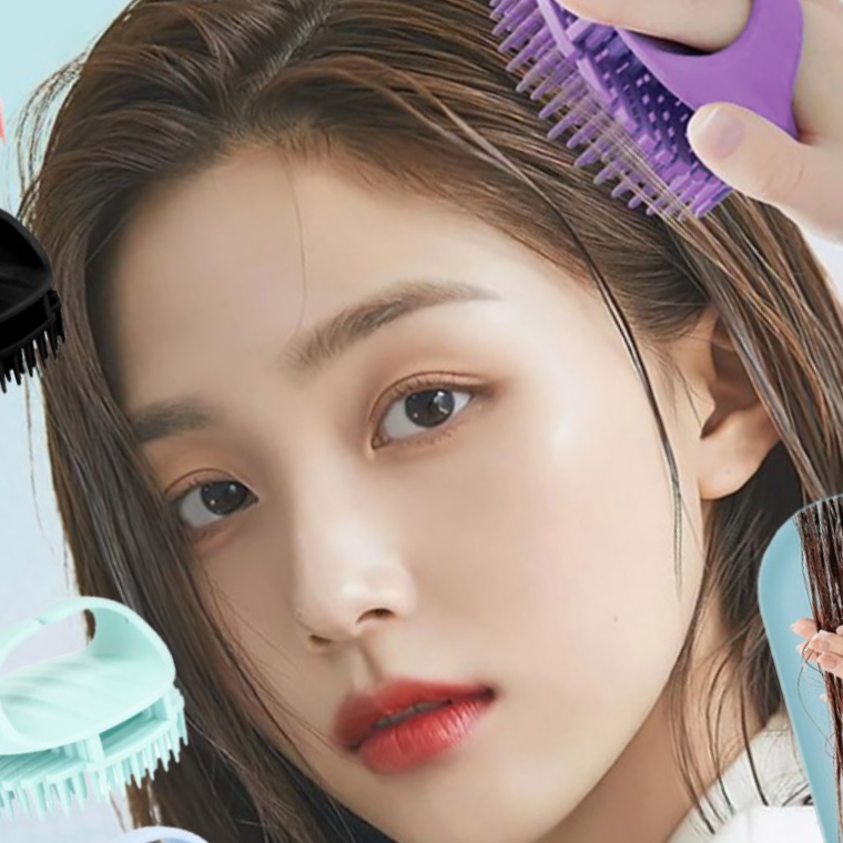 실리콘 두피 마사지 브러쉬 122개 빗살 샴푸 비듬방지 두피스케일링 탈모관리 스칼프 - 상품 이미지