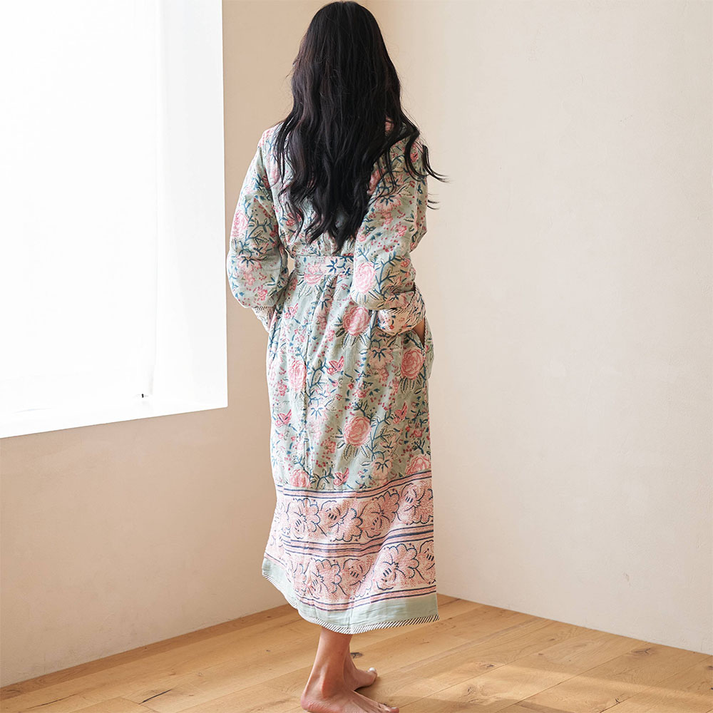 아모카 위캔드로브 로즈플로럴 라운지 로브 샤워 사계절 가운 홈웨어 이미지 6